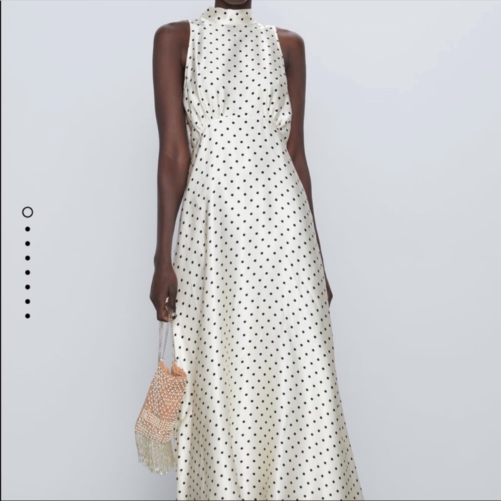 Zara satin dress bloggers fav